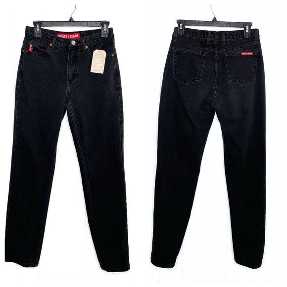 Guess High Rise Black Tapered Leg Jeans Size 28 - Picture 1 of 6